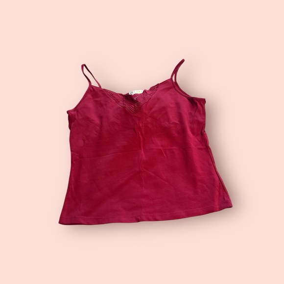 Old Navy Tops - Women's Old Navy Stretch Brick Red Camisole Top With Neckline Detail Size Medium